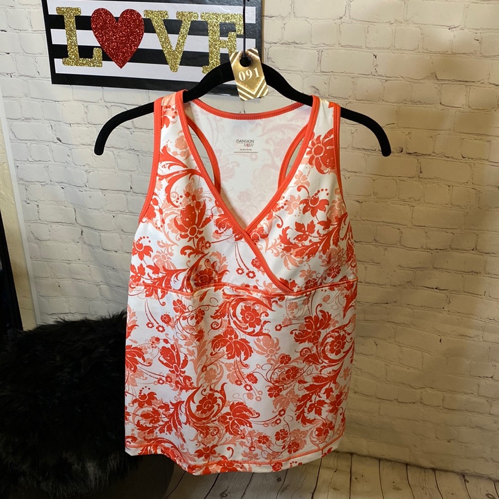 Danskin workout jacket and tank top coral NWOT